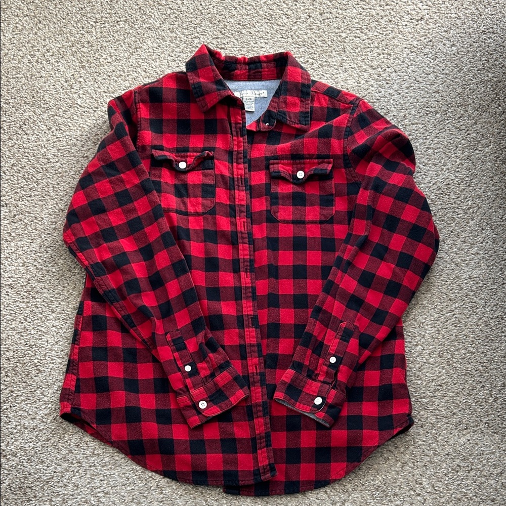 Tailor Vintage Red and Black Plaid Shirt